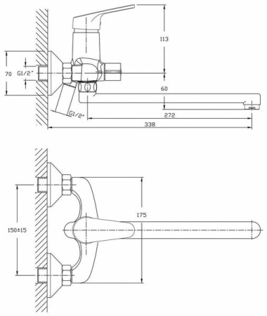 Смеситель для ванны Haiba HB2216